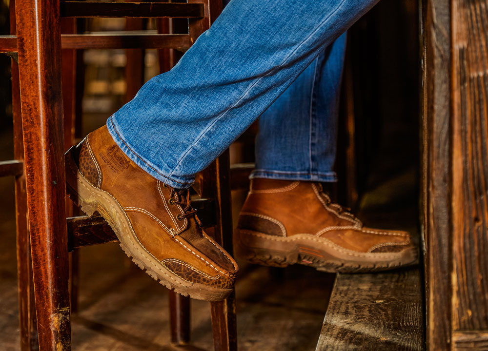 Featured style: Corbett 5” waterproof work boots in brown.