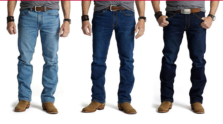 A collage of three images of a man wearing J9 denim jeans